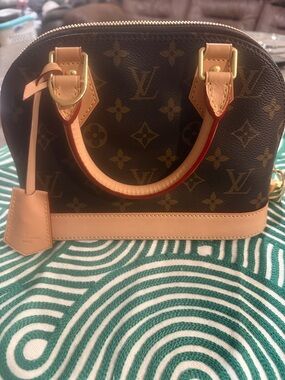 Vintage Brown Monogram Satchel with Tan Trim